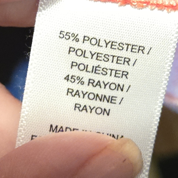 Bobeau top shirt blouse floral pattern orange cream misses size medium NWT - Picture 8 of 8